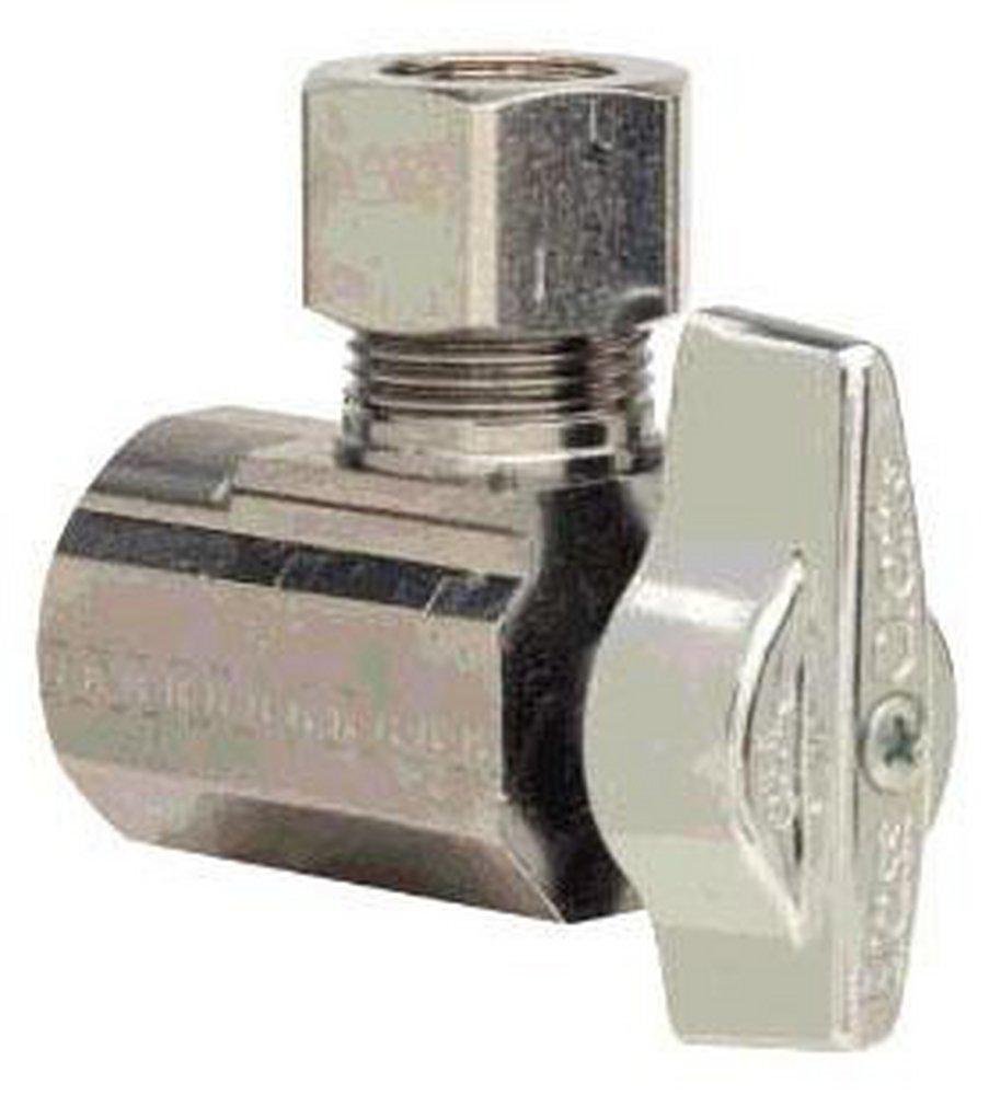 BrassCraft Chrome 1/2 in Ball Handle Angle Supply Stop Valve 