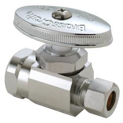 1/2 x 3/8 in. FIPT x OD Compression Knurled Oval Handle Straight Supply Stop Valve in Chrome Plated