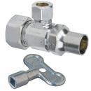1/2 x 3/8 in. Compression x OD Compression Loose Key Handle Angle Supply Stop Valve in Chrome Plated