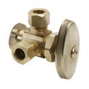 1/2 x 3/8 x 3/8 in. FIPT x OD Compression x OD Compression Knurled Oval Handle Angle Supply Stop Valve in Chrome Plated