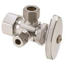 BrassCraft Chrome Plated Compression x OD Compression x OD Compression Knurled Oval Handle Angle Supply Stop Valve in Rough Brass 