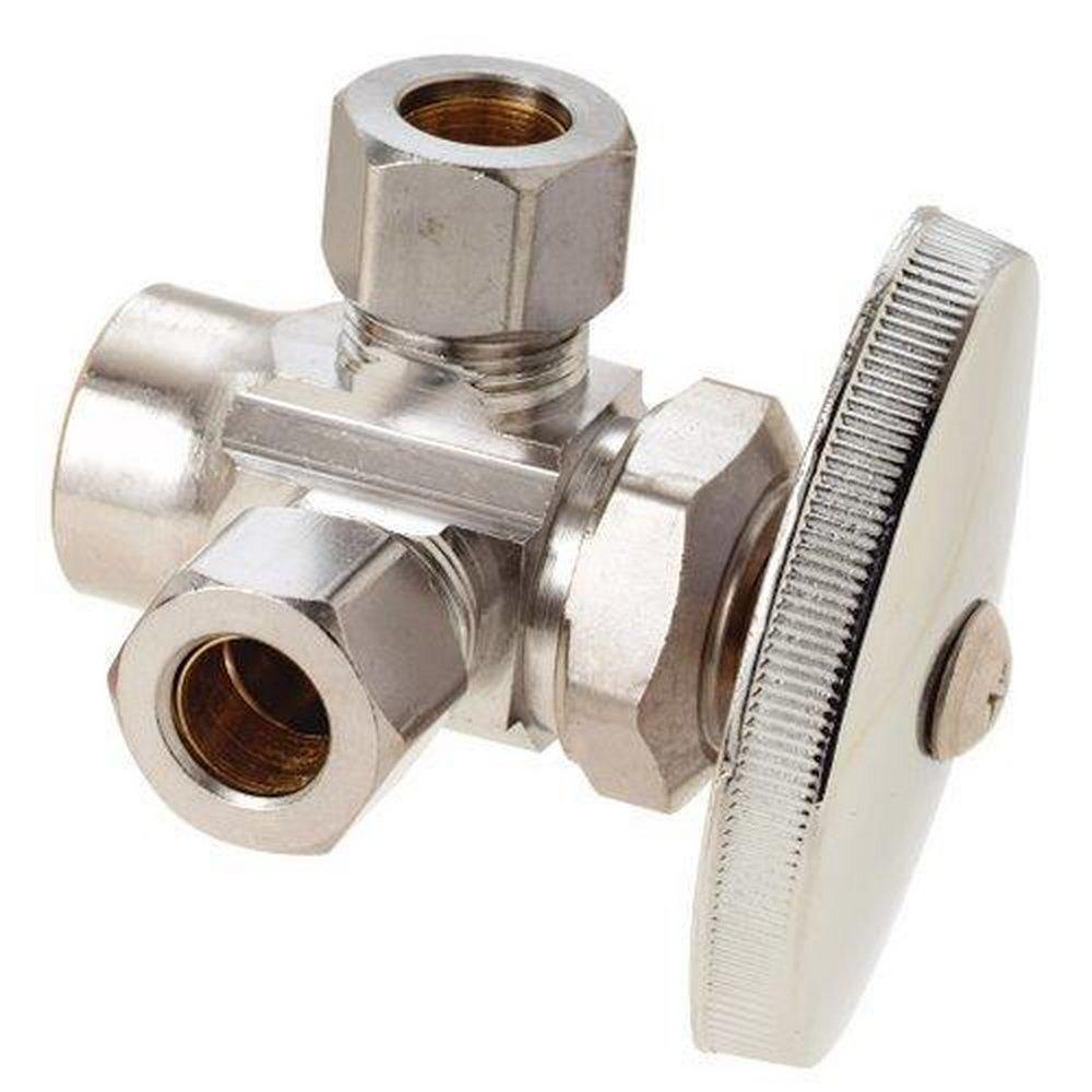 BrassCraft Chrome 1/2 in x 3/8 in Oval Handle Angle Supply Stop Valve 