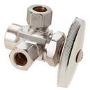 1/2 in x 3/8 in Oval Handle Angle Supply Stop Valve in Polished Chrome