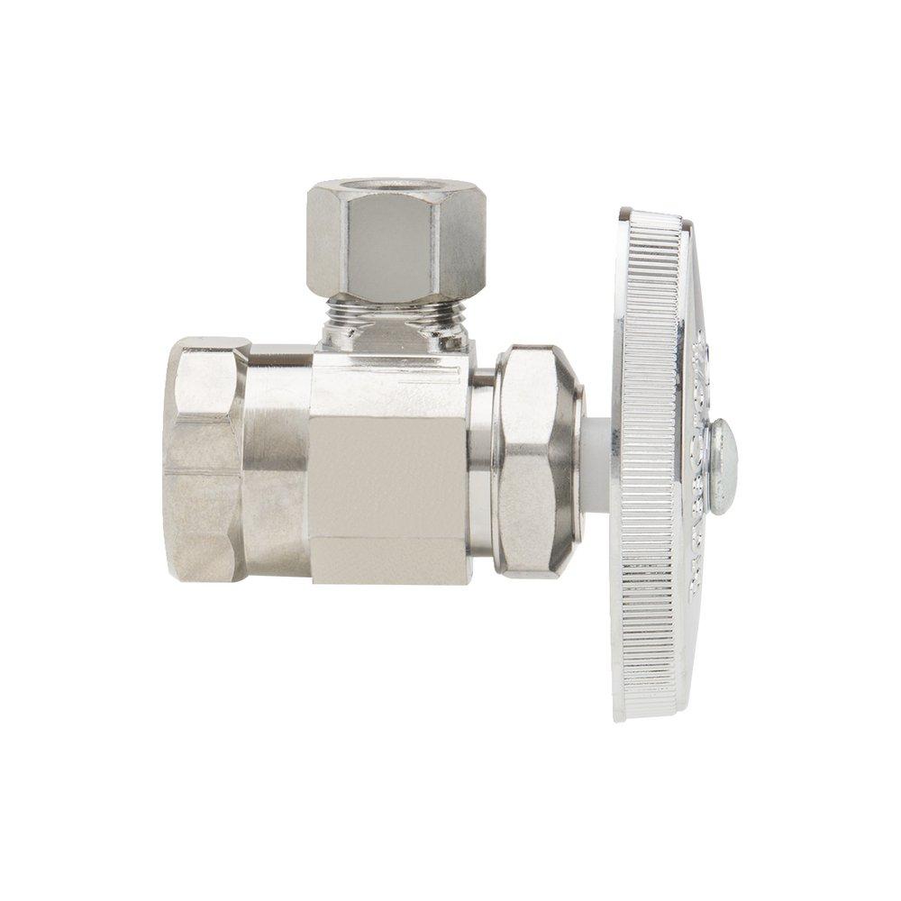 BrassCraft Chrome Plated FIPT x OD Compression Knurled Oval Handle Angle Supply Stop Valve in Chrome Plated 