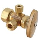 1/2 x 3/8 x 3/8 in. Compression x OD Compression x OD Compression Knurled Oval Handle Angle Supply Stop Valve in Rough Brass
