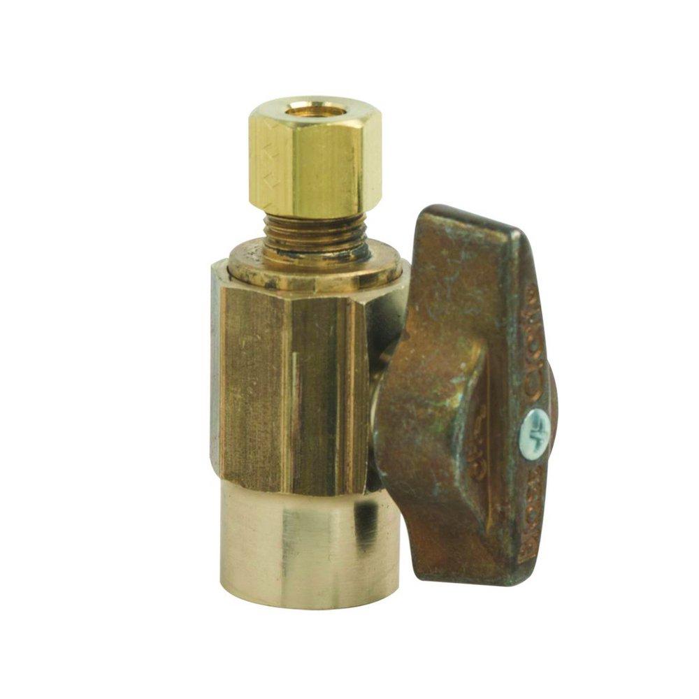 BrassCraft Rough Brass Sweat x OD Compression Lever Handle Straight Supply Stop Valve in Rough Brass 