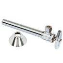 1/2 x 3/8 in. Sweat x OD Compression Knurled Oval Handle Angle Supply Stop Valve in Chrome Plated