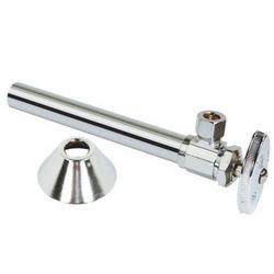 1/2 x 3/8 in. Sweat x OD Compression Knurled Oval Handle Angle Supply Stop Valve in Chrome Plated