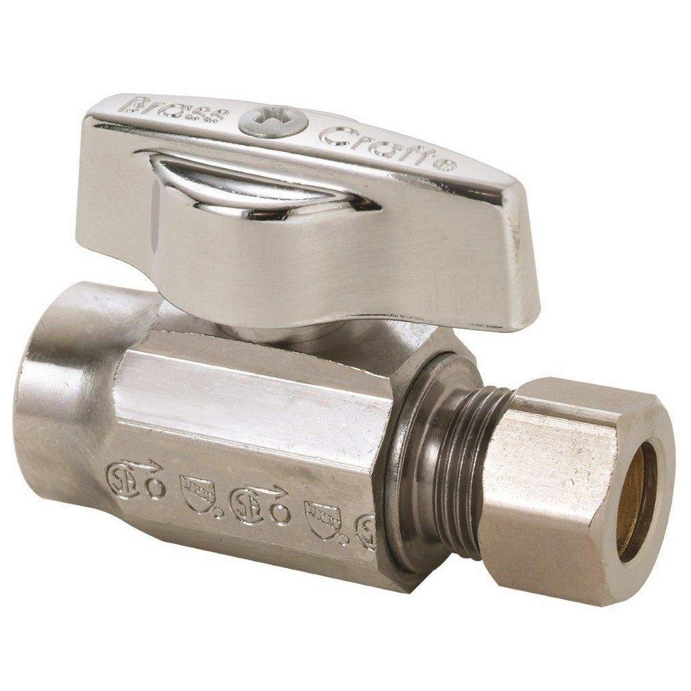 BrassCraft Chrome Plated Sweat x OD Compression Ball Handle Straight Supply Stop Valve in Chrome Plated 
