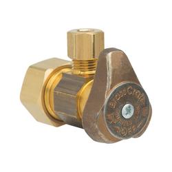 1/2 x 1/4 in. Nominal Compression x OD Compression Angle Supply Stop Valve in Rough Brass