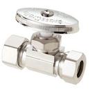 1/2 in. Slip x Compression Knurled Oval Handle Straight Supply Stop Valve in Chrome Plated