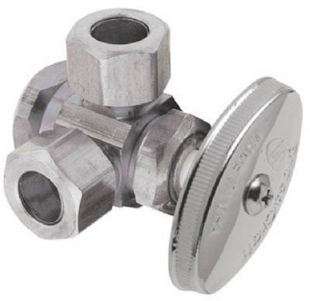 BrassCraft Rough Brass FIPT x OD Compression x OD Compression Knurled Oval Handle Angle Supply Stop Valve in Rough Brass 
