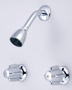 Two Handle Shower Faucet in Polished Chrome