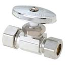 BrassCraft Chrome Plated OD Compression Knurled Oval Handle Straight Supply Stop Valve in Chrome Plated 