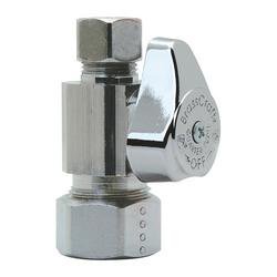 1/2 x 3/8 in. Compression x OD Compression Straight Supply Stop Valve in Chrome