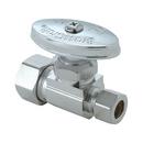1/2 in x 3/8 in Knurled Handle Straight Supply Stop Valve in Chrome Plated