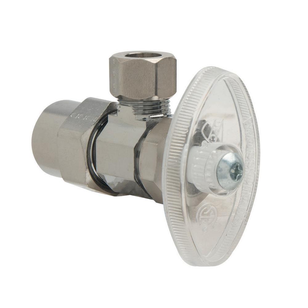 BrassCraft Chrome Solvent Weld x OD Compression Knurled Oval Handle Straight Supply Stop Valve in Oil Rubbed Bronze 