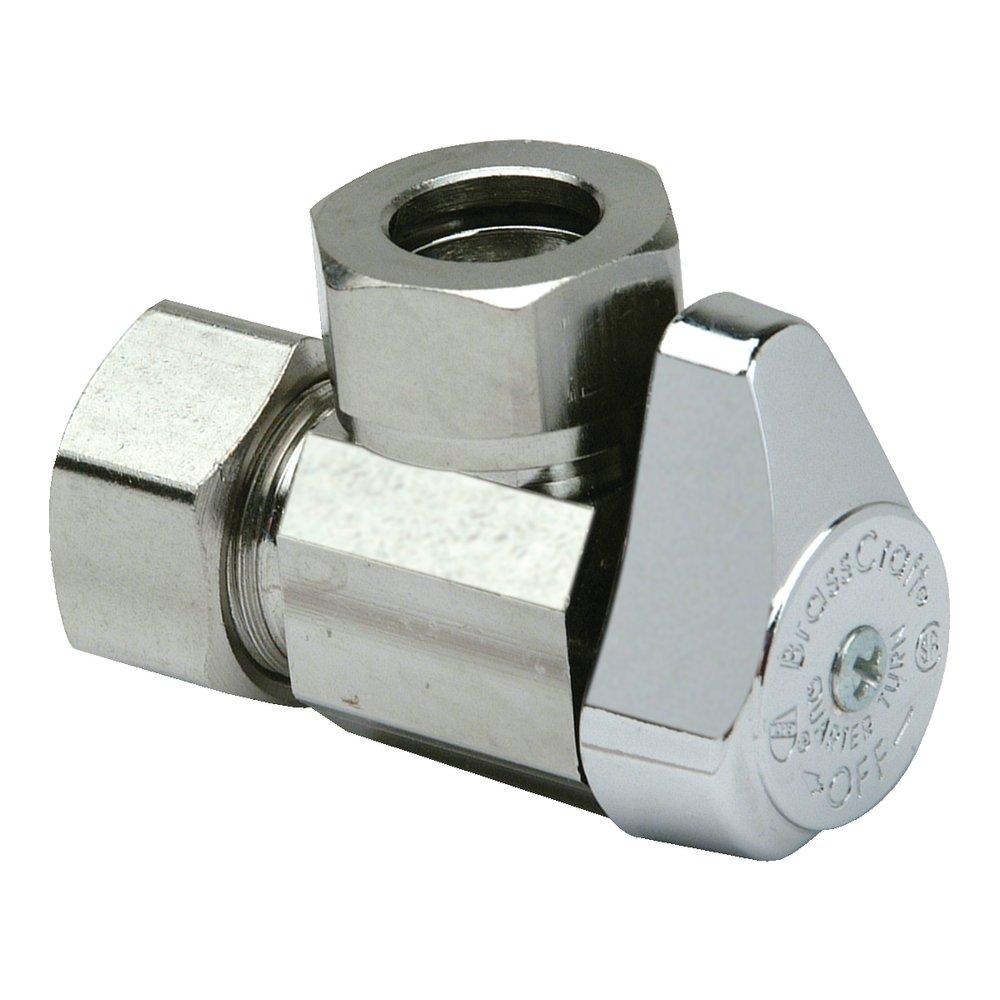 BrassCraft Polished Chrome 1/4 in x 1/2 in Lever Handle Angle Supply Stop Valve 