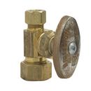 1/2 x 3/8 in. Compression x OD Compression Knurled Oval Handle Straight Supply Stop Valve in Rough Brass
