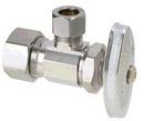 1/2 in x 3/8 in Oval Handle Angle Supply Stop Valve in Polished Chrome Brass Craft