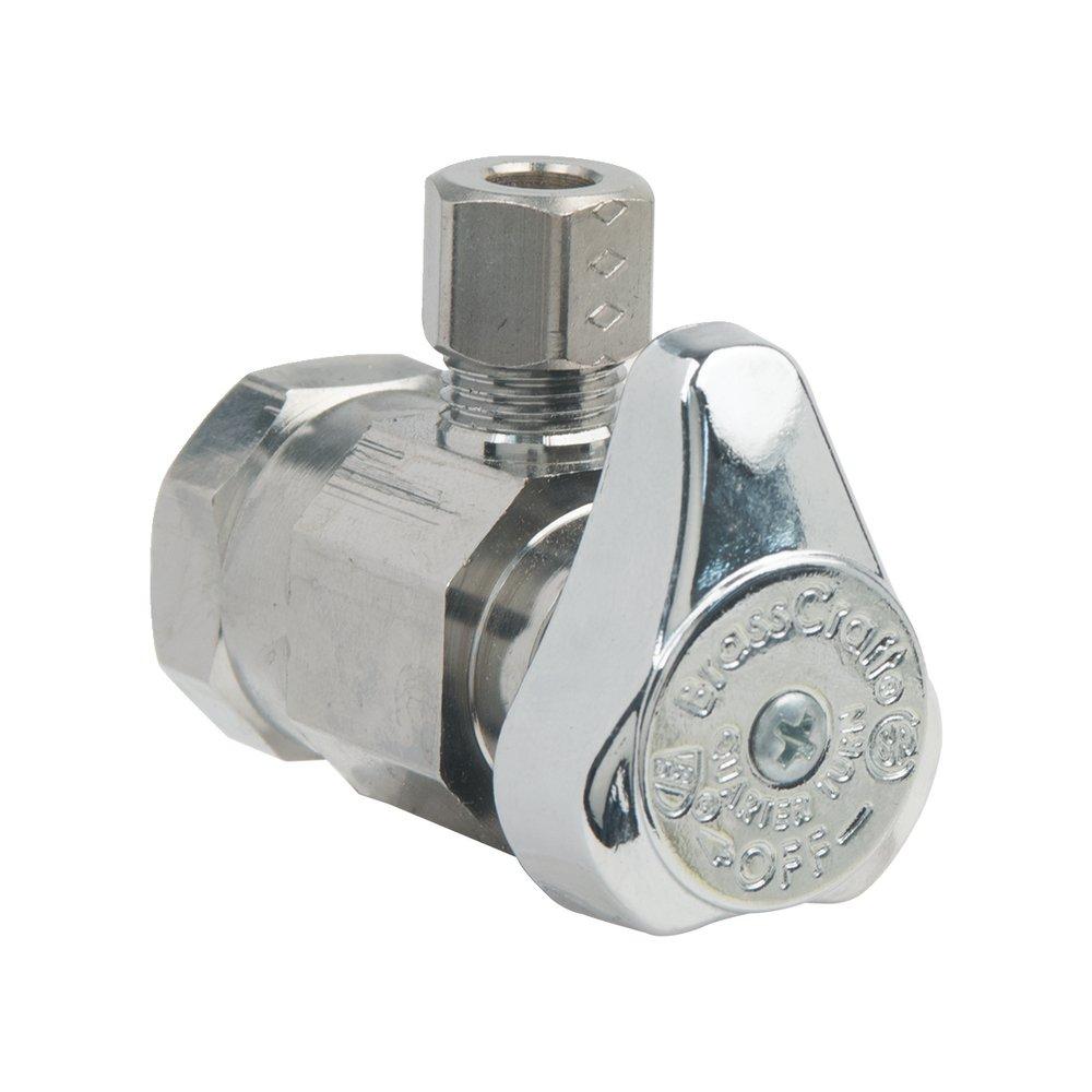 BrassCraft Polished Chrome 1/2 in x 1/4 in Angle Supply Stop Valve 