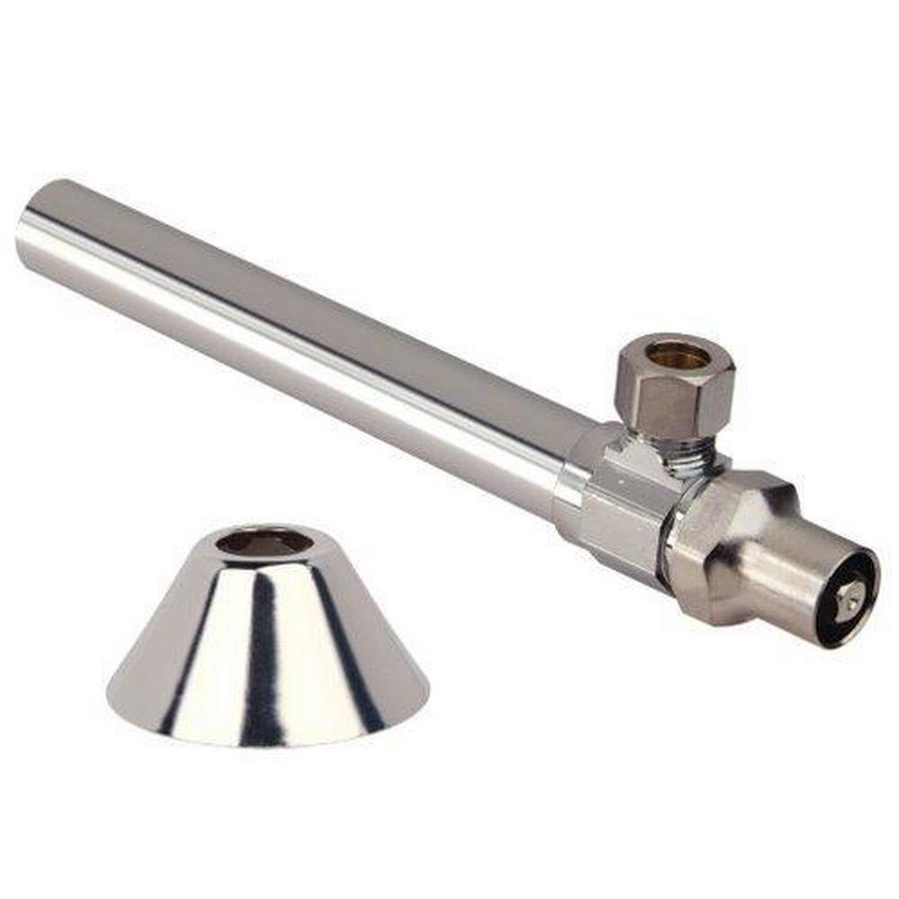 BrassCraft Chrome Plated Sweat x OD Compression Knurled Oval Handle Angle Supply Stop Valve in Chrome Plated 