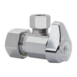 1/2 x 3/8 in. Compression x OD Compression Angle Supply Stop Valve in Chrome