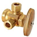 1/2 x 3/8 x 3/8 in. FIPT x OD Compression x OD Compression Knurled Oval Handle Angle Supply Stop Valve in Rough Brass