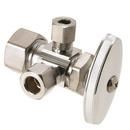 1/2 x 3/8 x 1/4 in. Compression x OD Compression x OD Compression Knurled Oval Handle Angle Supply Stop Valve in Chrome Plated