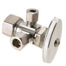 BrassCraft Chrome Plated 1/2 x 3/8 x 1/4 in. Compression x OD Compression x OD Compression Knurled Oval Handle Angle Supply Stop Valve 
