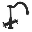 Newport Brass Flat Black 1-Hole Bar Faucet with Double Cross Handle 