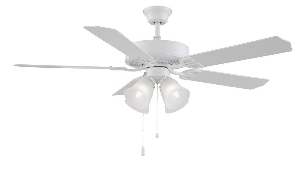 Fanimation Matte White 52 in. 4-Light 5-Blade Ceiling Fan with Light Kit 