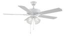 Fanimation Matte White 52 in. 4-Light 5-Blade Ceiling Fan with Light Kit 