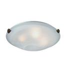 4-Light Flushmount in Antique Brass with Semi-Clear White Glass