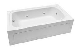 72 in. x 42 in. Whirlpool Alcove Bathtub with Left Drain in White
