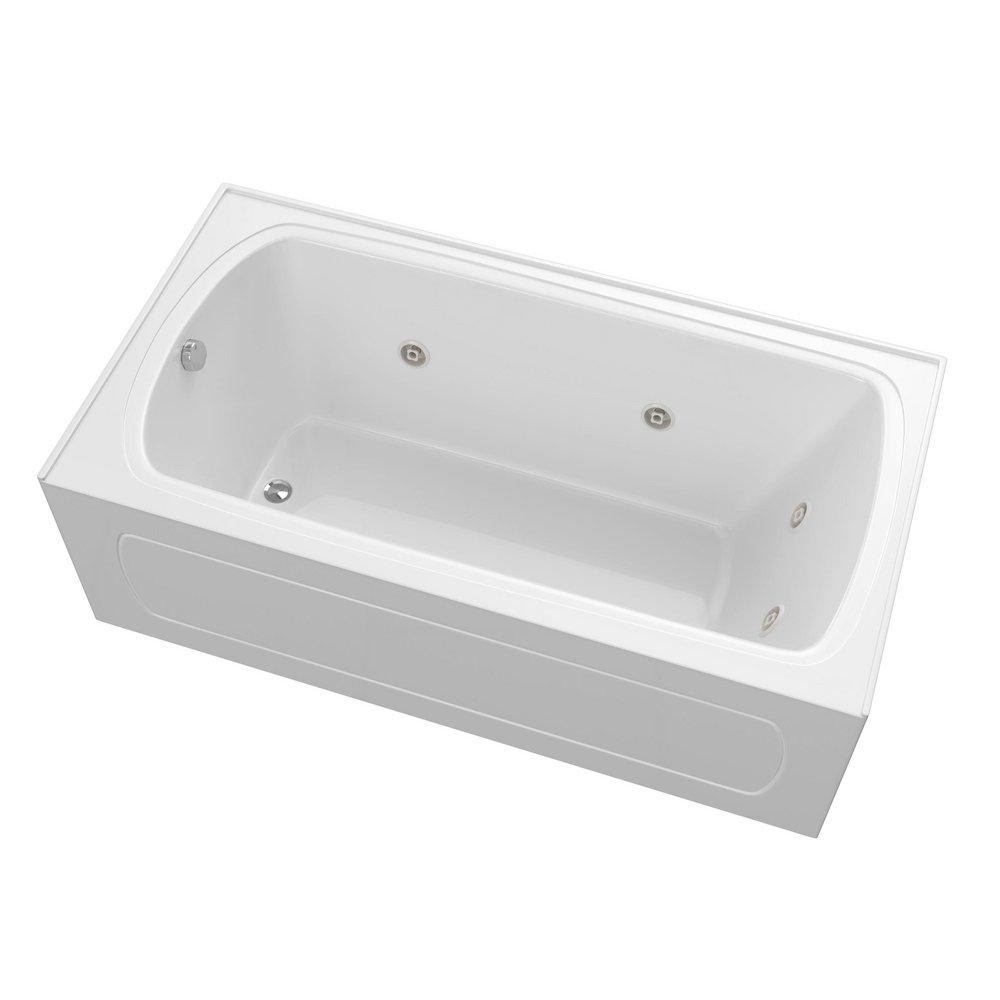 PROFLO&reg; White 59-3/4 x 32 in. Whirlpool Alcove Bathtub Left Drain 