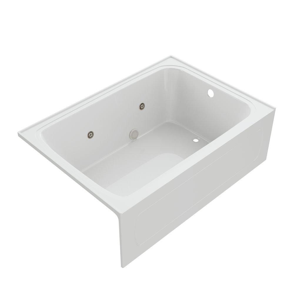 PROFLO&reg; White 60 x 42 in. Whirlpool Alcove Bathtub Right Drain 