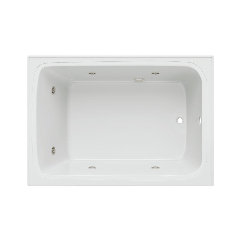 PROFLO&reg; White 60 x 42 in. Whirlpool Alcove Bathtub Right Drain 