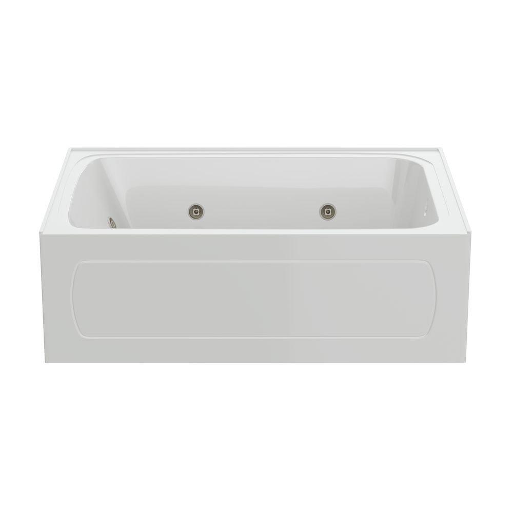 PROFLO&reg; White 60 x 42 in. Whirlpool Alcove Bathtub Right Drain 