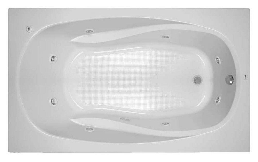 PROFLO&reg; White 72 x 42 in. Whirlpool Drop-In Bathtub with End Drain 