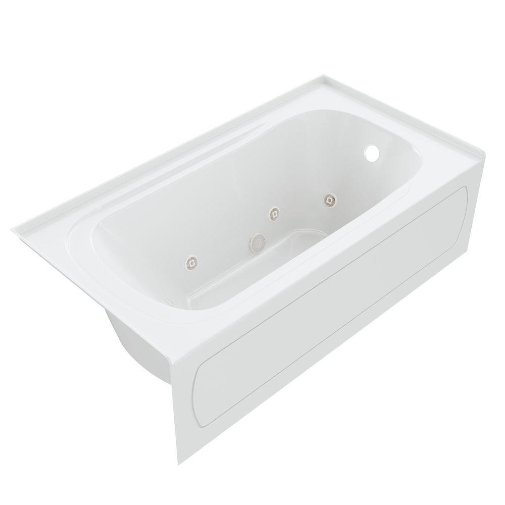 PROFLO&reg; White 66 x 36 in. Whirlpool Alcove Bathtub Right Drain 