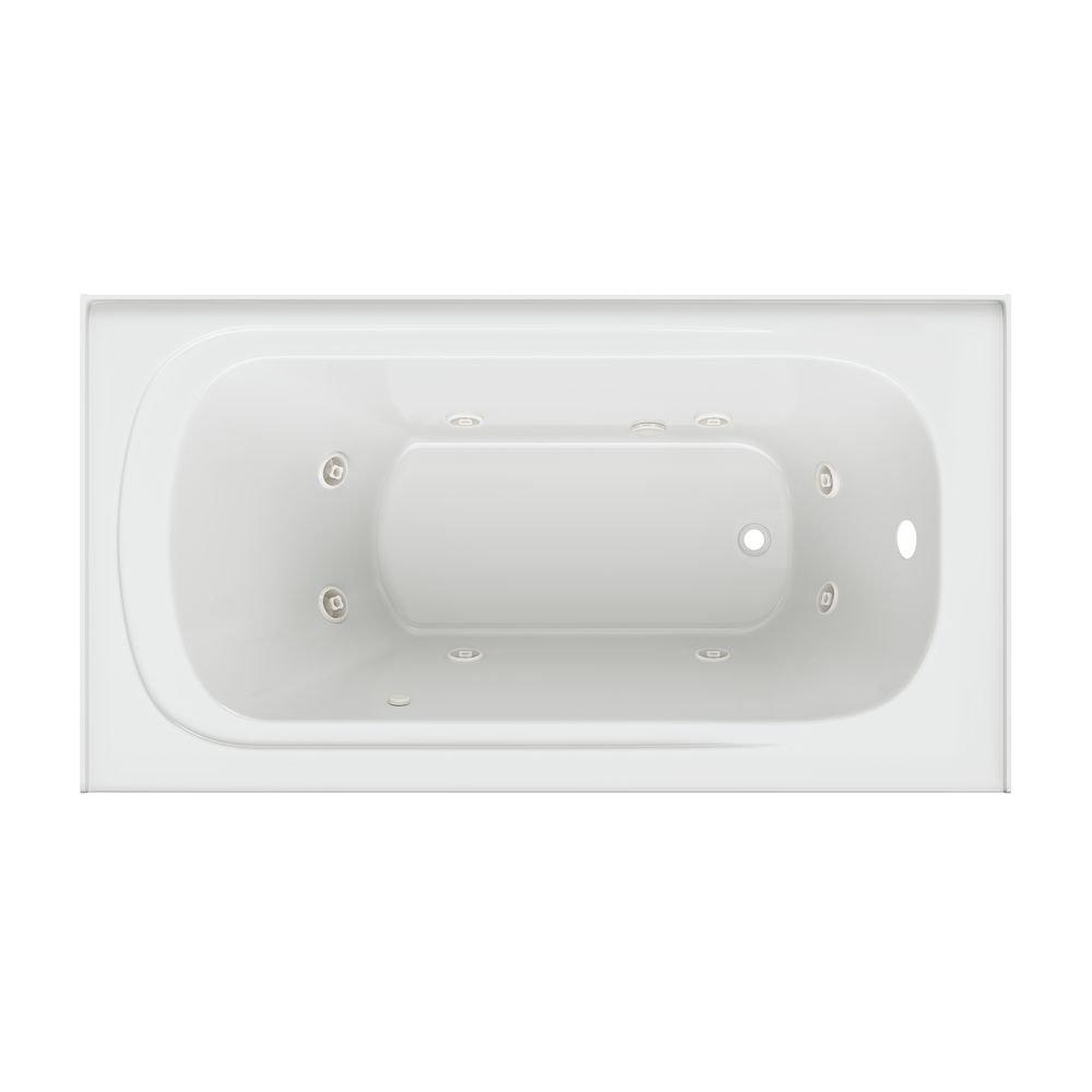 PROFLO&reg; White 66 x 36 in. Whirlpool Alcove Bathtub Right Drain 