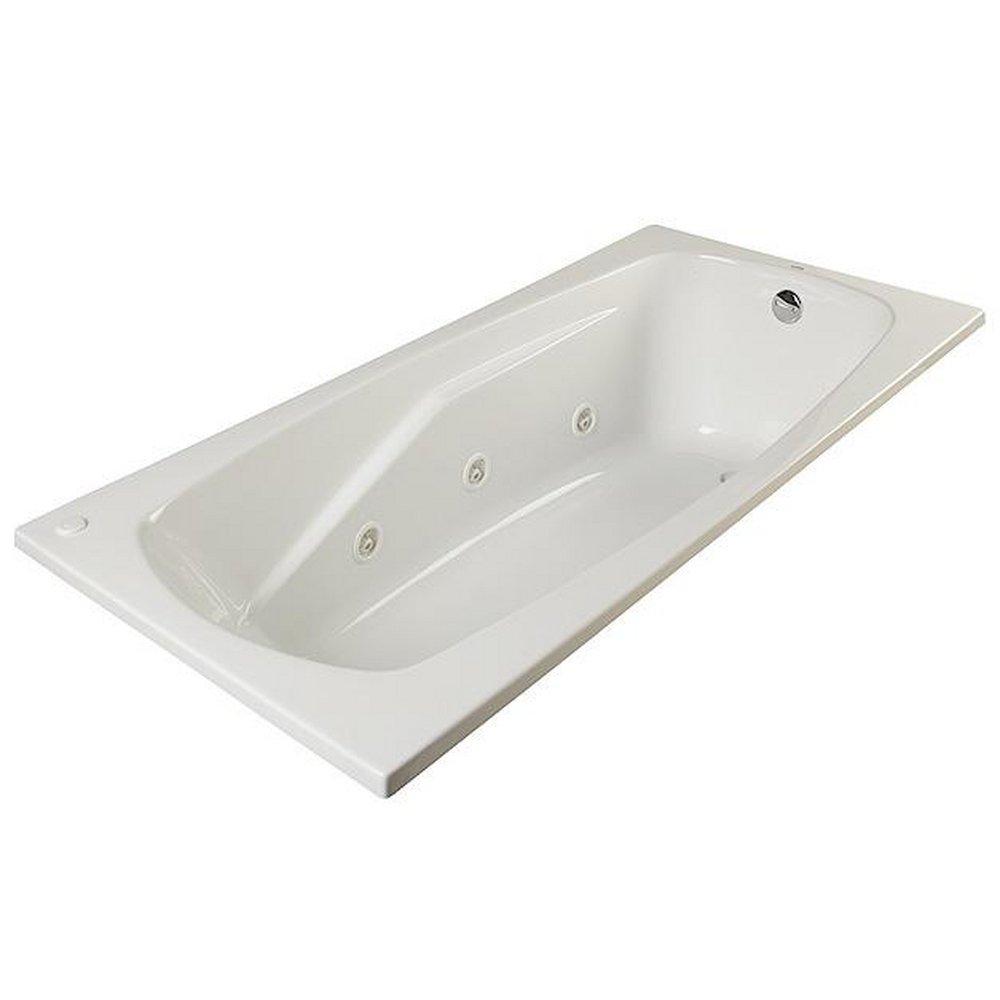 PROFLO&reg; Biscuit 72 x 42 in. Whirlpool Drop-In Bathtub with End Drain 