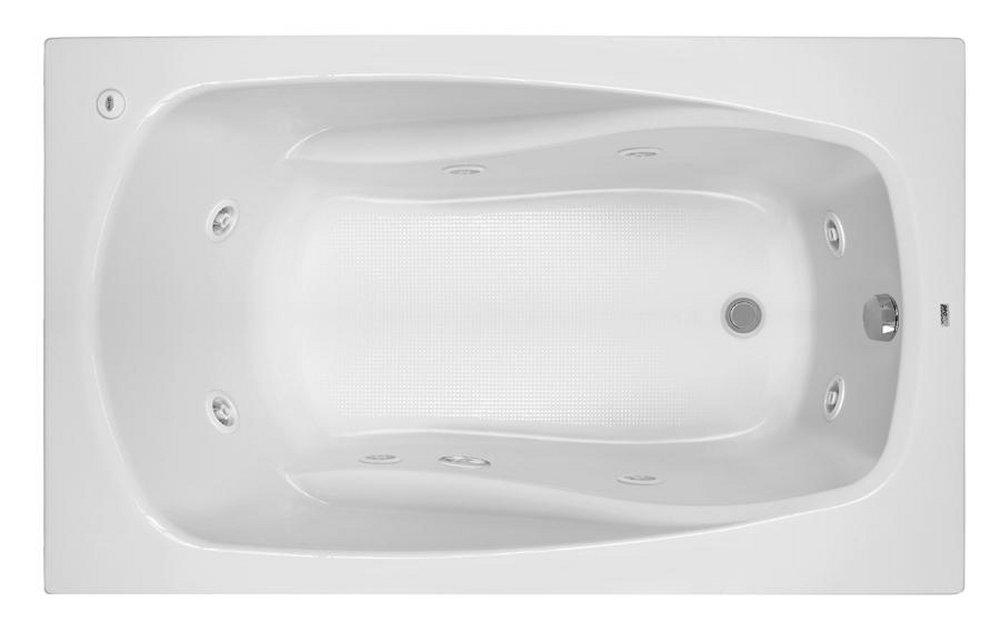 PROFLO&reg; White 60 x 32 in. Whirlpool Drop-In Bathtub with End Drain 