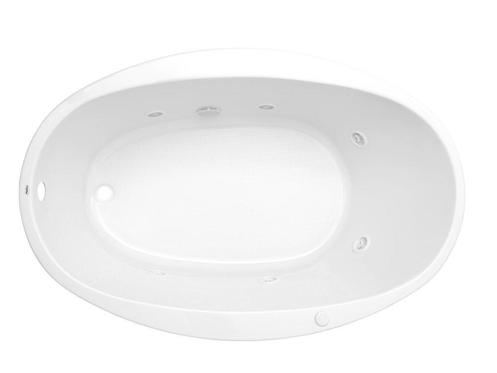 PROFLO&reg; White 58 x 38 in. Whirlpool Drop-In Bathtub with End Drain 