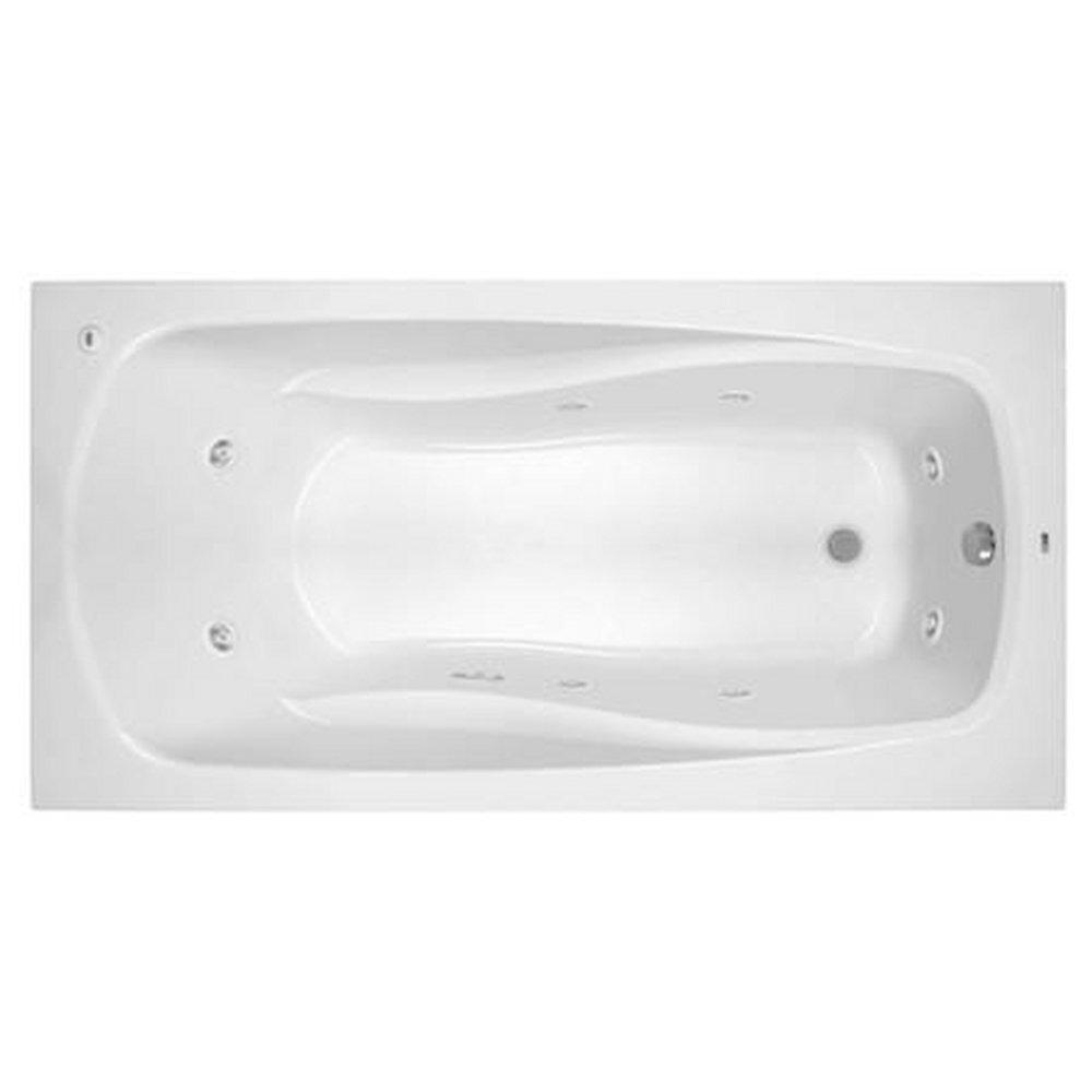 PROFLO&reg; Biscuit 72 x 36 in. Whirlpool Drop-In Bathtub with End Drain 