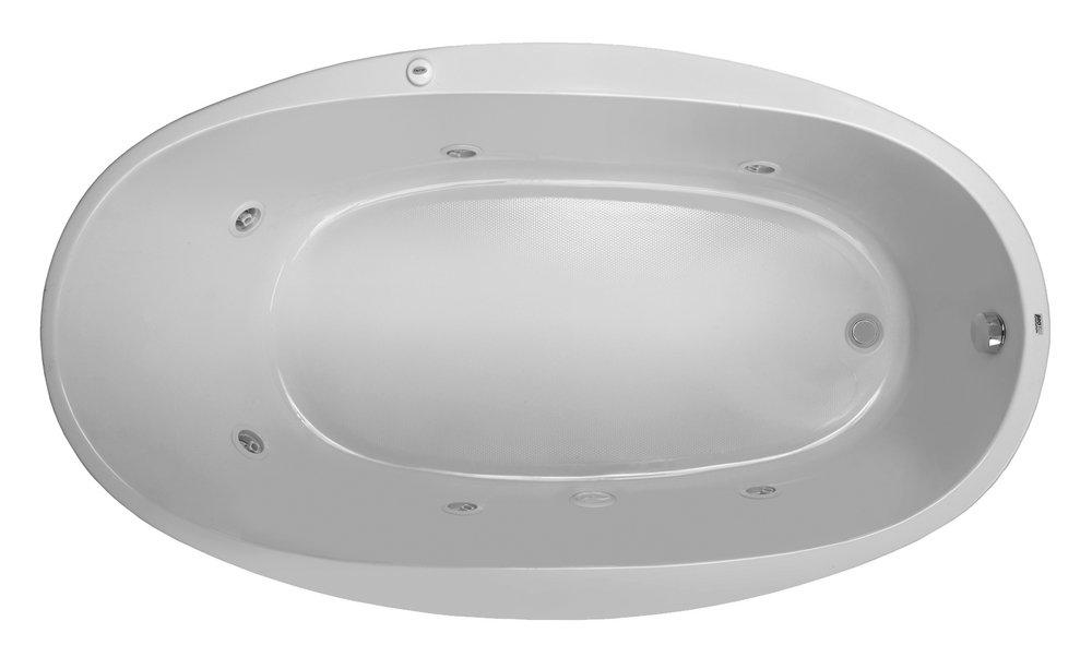 PROFLO&reg; White 70 x 40 in. Whirlpool Drop-In Bathtub with End Drain 