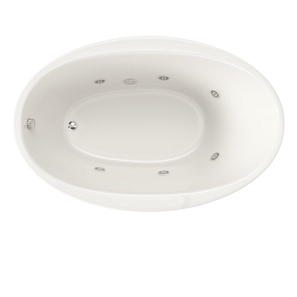 PROFLO&reg; Biscuit 58 x 38 in. Whirlpool Drop-In Bathtub with End Drain 