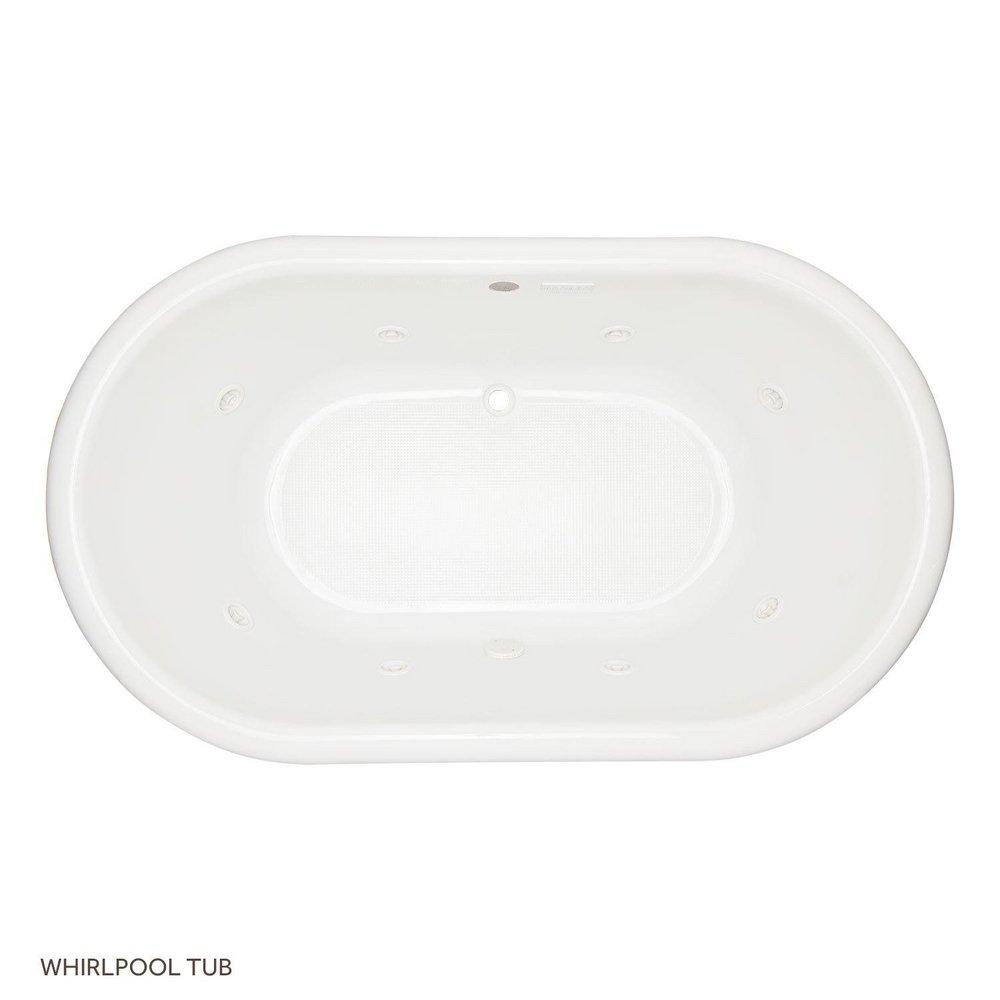 Signature Hardware White 66 x 40 in. Whirlpool Drop-In Bathtub Front Drain 