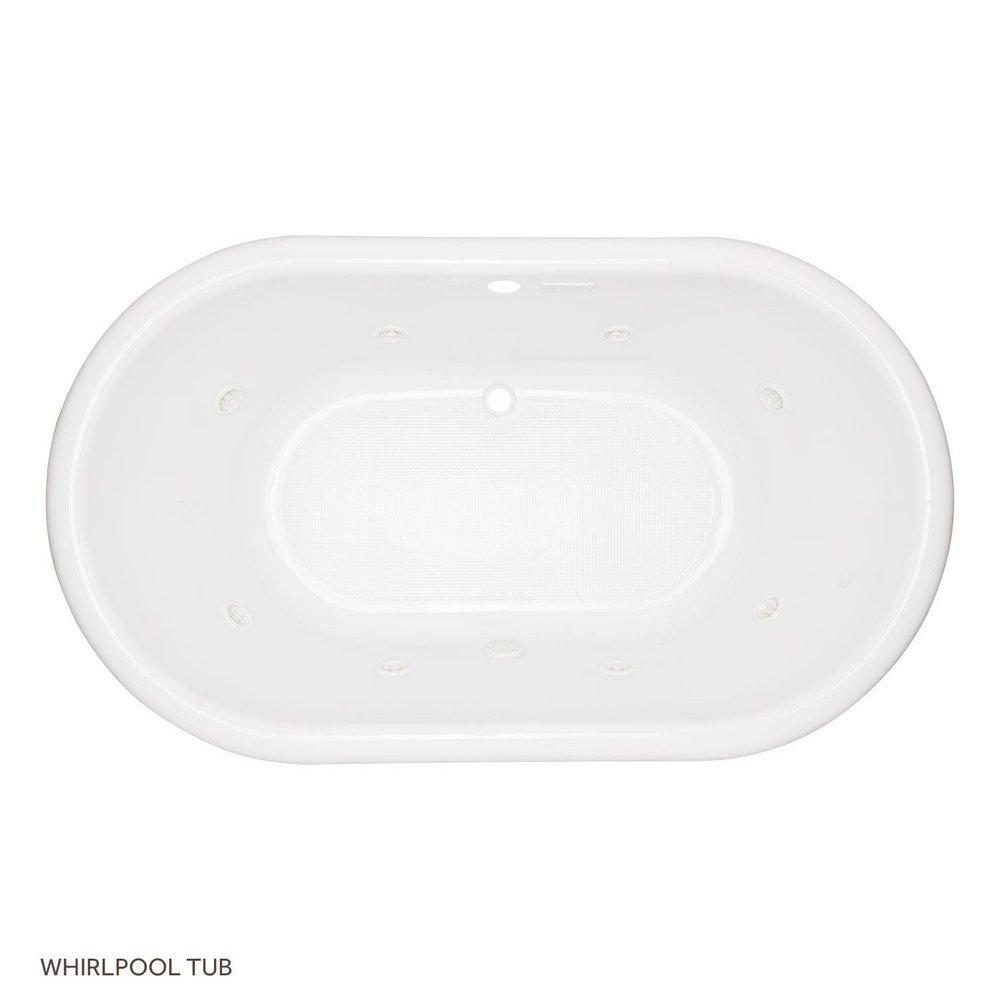 Signature Hardware White 66 x 40 in. Whirlpool Drop-In Bathtub Front Drain 